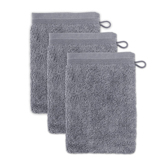 M?ve 3er set Superwuschel wash glove 15 x 20 cm made of 100% cotton, stone