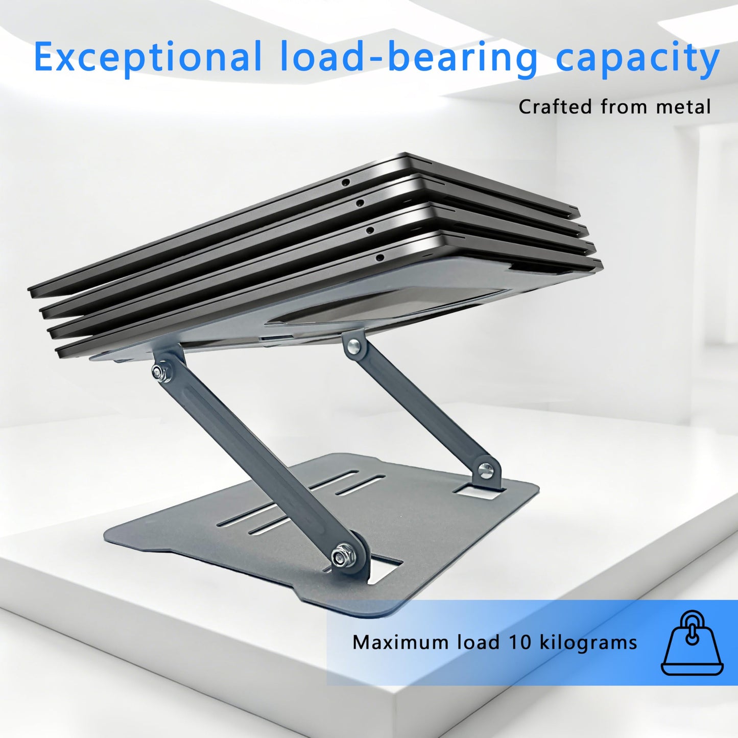AiTodos® Adjustable Laptop Stand, Height Angle Omnidirectional Riser 10-17"