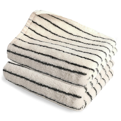 ZHABAYEN 2 Pack Striped Cotton Hand Towels Absorbent Quick Dry for Bathroom