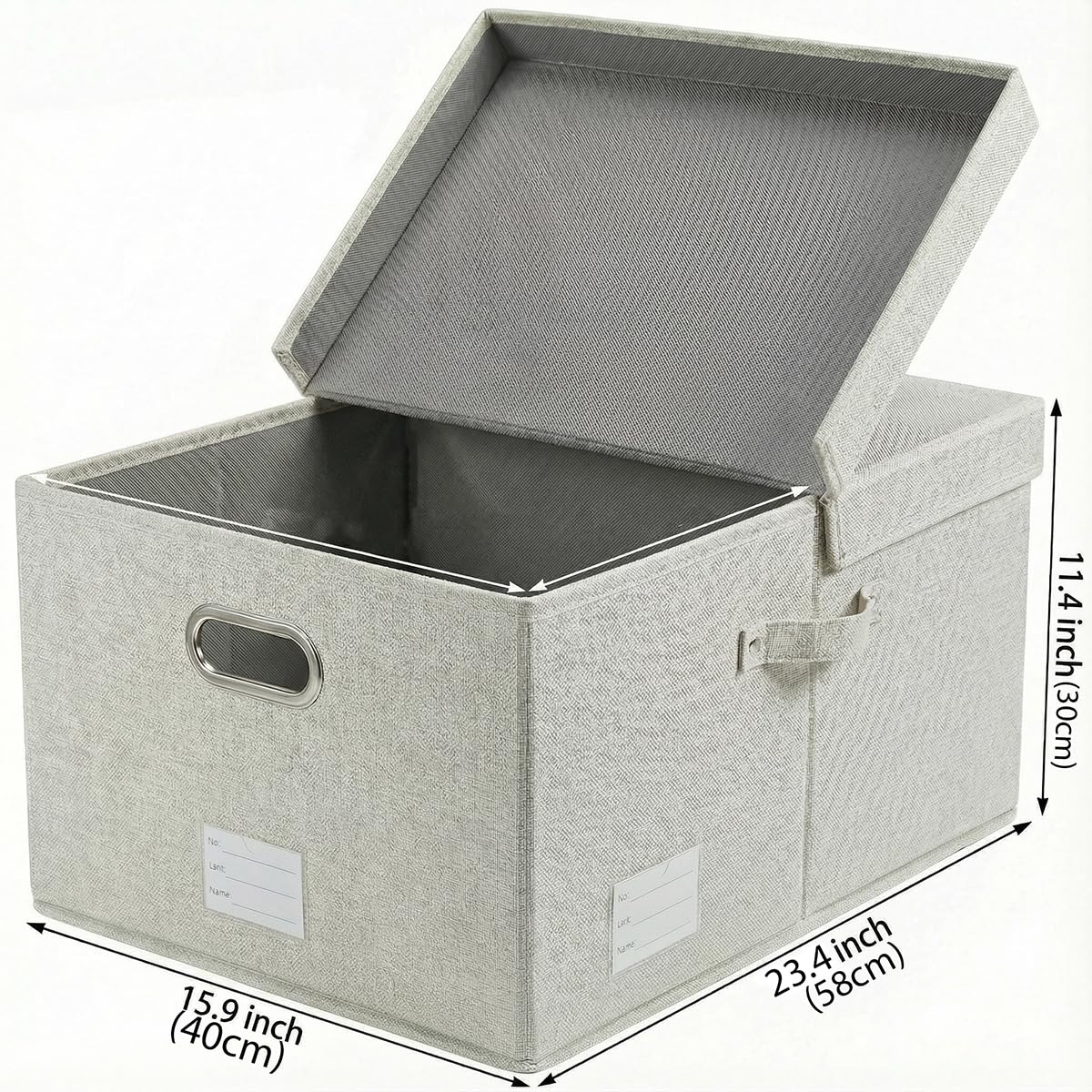 Prandom Storage Boxes with Lids Extra Large,58x40x30cm,Beige[1-Pack]