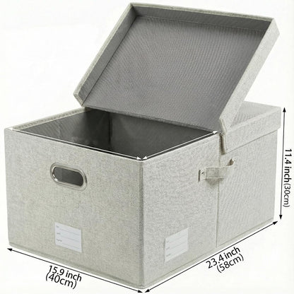 Prandom Storage Boxes with Lids Extra Large,58x40x30cm,Beige1-Pack