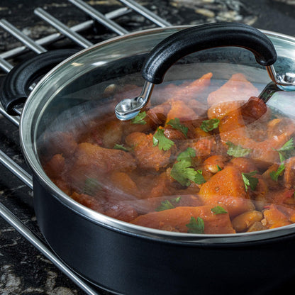 Circulon Total Non Stick Saute Pan with Lid 28cm - Induction Suitable Deep Saute Pan with Toughened Glass Lid, Durable Oven & Dishwasher Safe