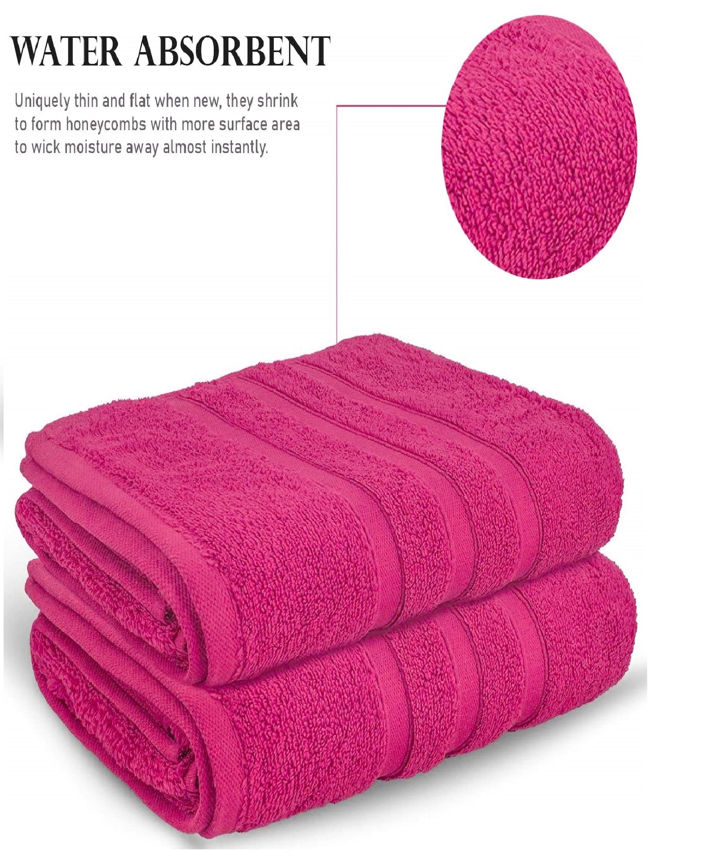 Uk Furniture 2 Pack Extra Large|95x200cm| Super Jumbo Bath Sheet Towels100% Egyptian Cotton 700GSM Super Soft Towel Set. (Pink)