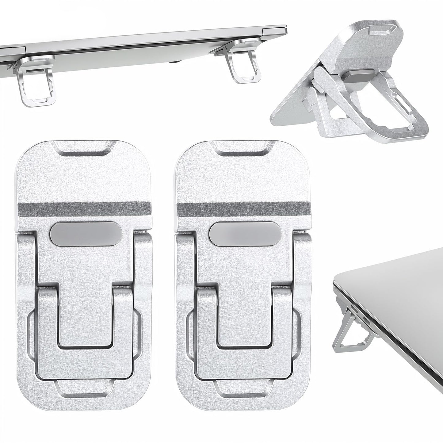 Bruislard 2 Pcs Keyboard Riser Zinc Alloy Foldable Laptop Stand