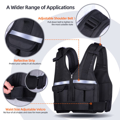 Sportneer Adjustable Weight Vest 0.9kg to 8kg, 9-in-1 Quickly Adjustable Running Vest for Men and Women, Strength Training, Calisthenics and Gym,