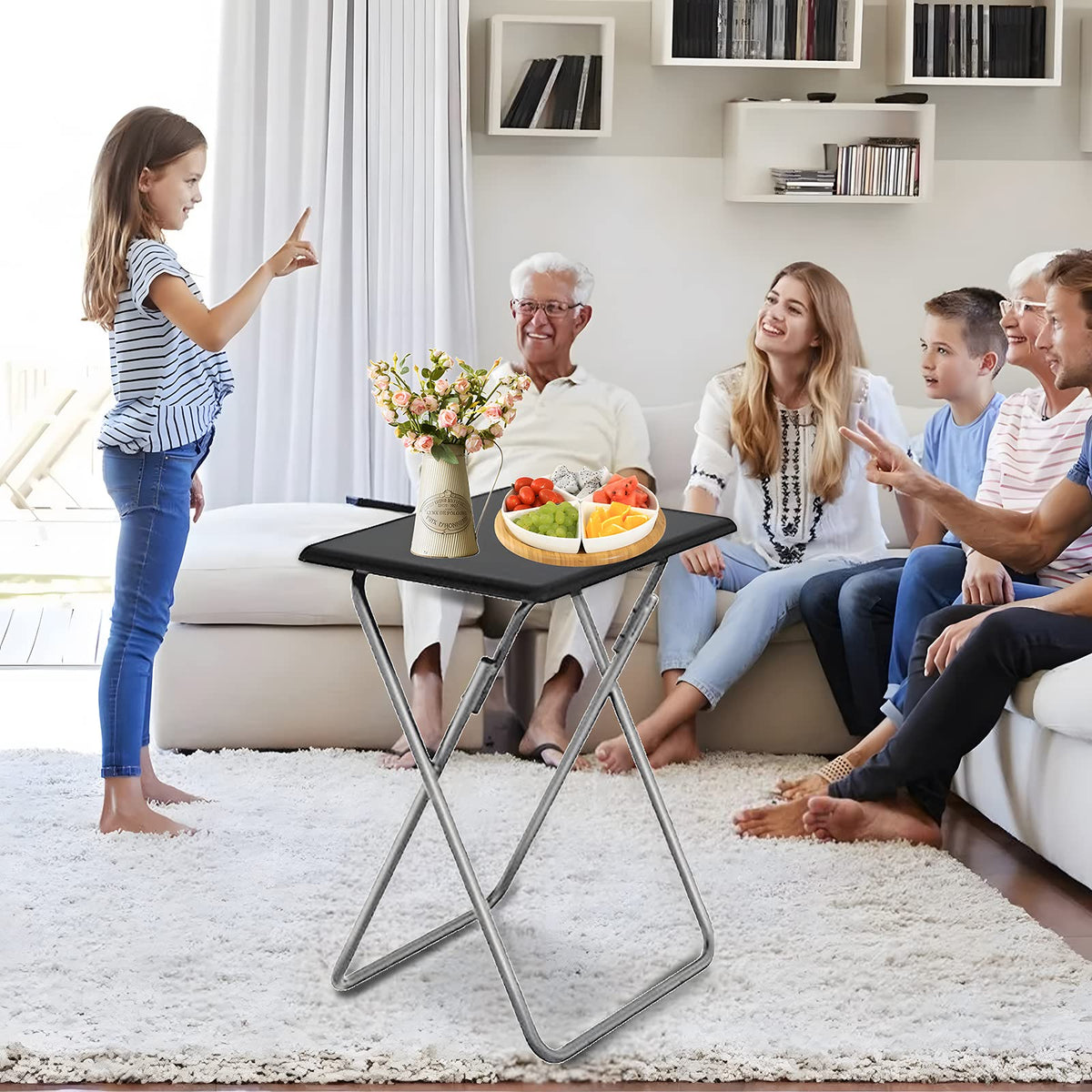 Small Folding Table, Foldable Table, TV Tray Table, Sofa Table, End Table