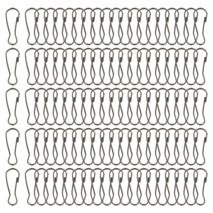 PATIKIL Lanyard Hooks Flag Pole Clip, 100 Pcs 20x7.1x1.9mm Stainless Steel 304 Spring Snap Hook Metal Clips Clasp for Key Chain Key Rings ID Card