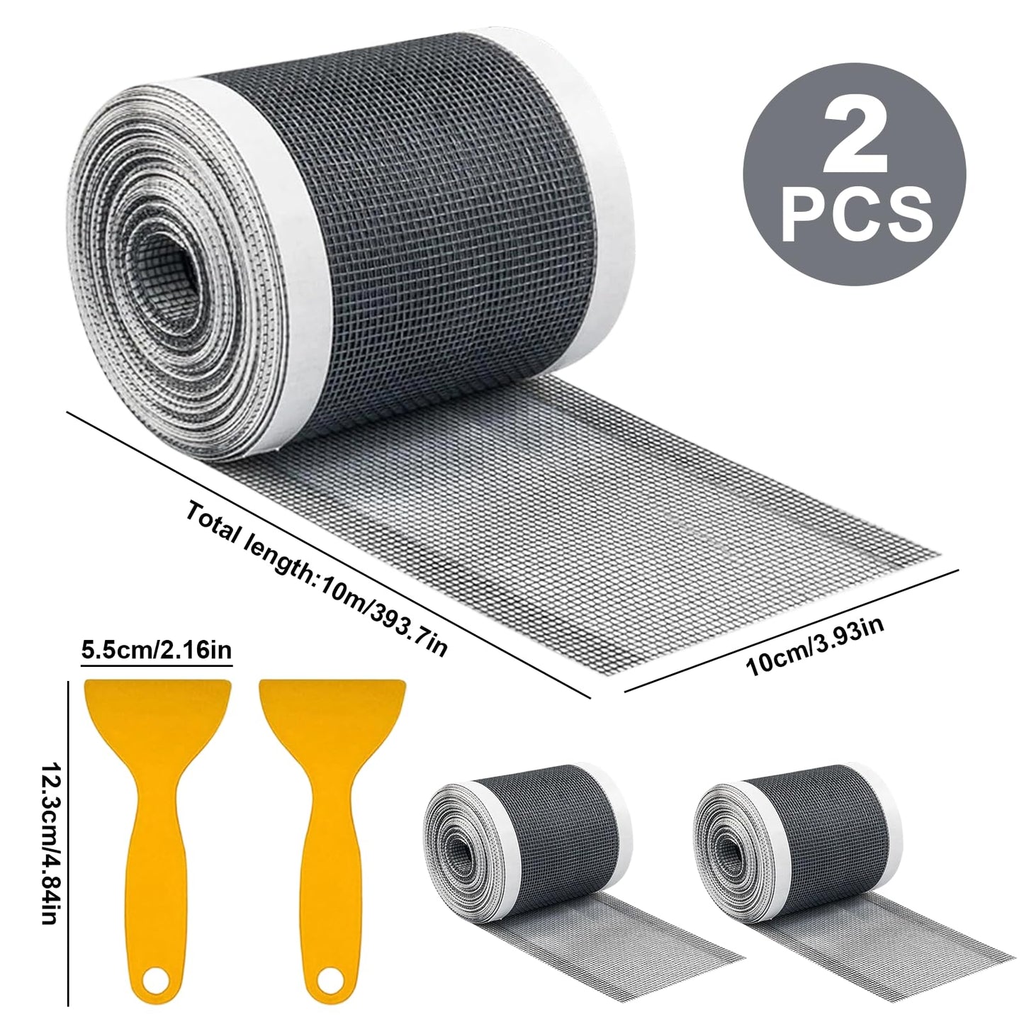 Hair Strainer Shower 10 cm x 10 m Drain Hair Catcher Shower Drain Dense Mesh Drain Strainer with Practical Plastic Spatula Universal Household Aid