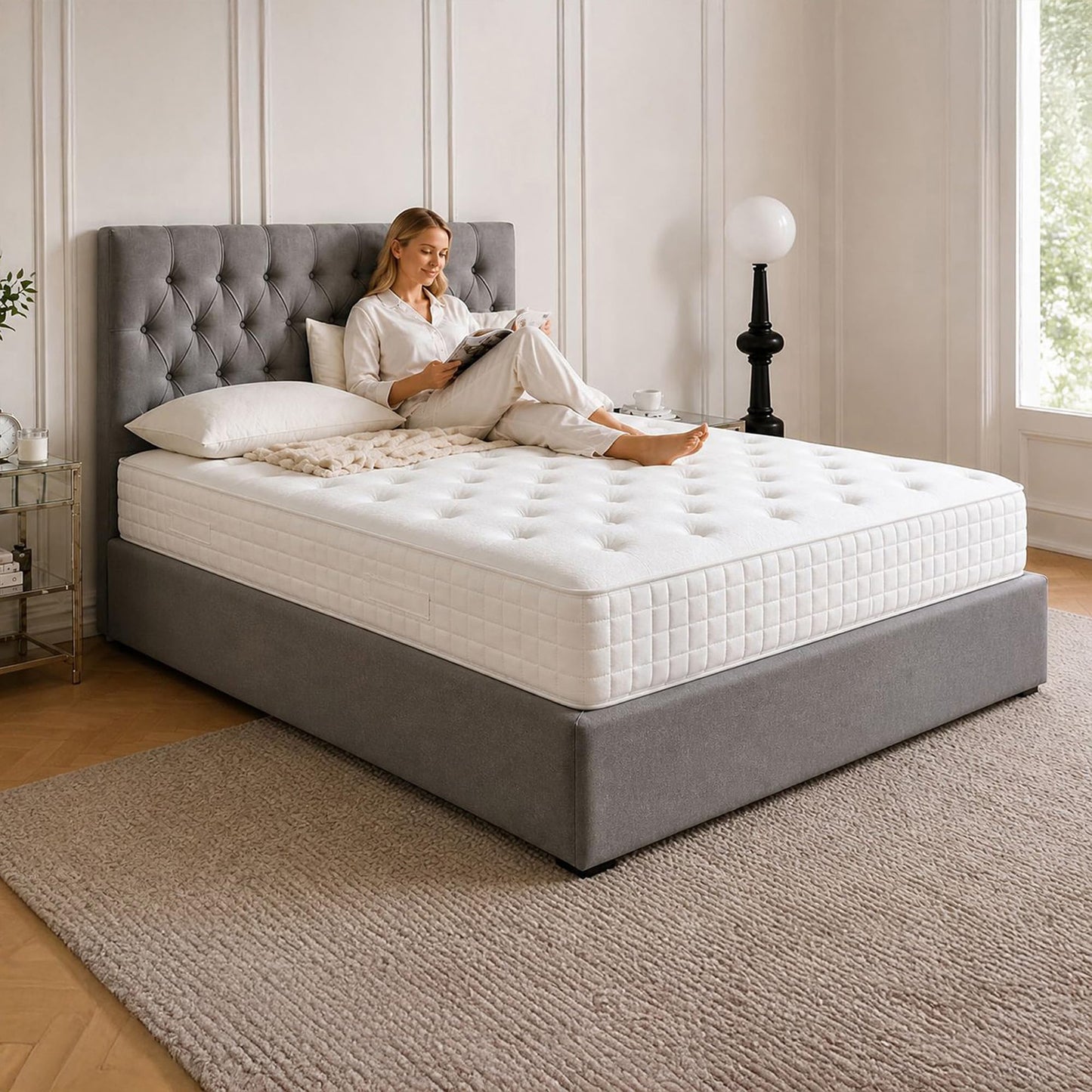 Sana Essentials Small Double Mattress 4FT, 7-Zone Pocket Sprung Foam Support for Comfort, Medium Firm Orthopaedic Design, Motion Isolation