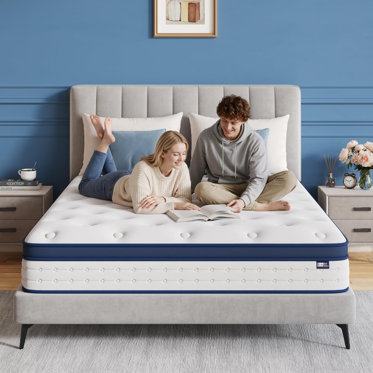 BedStory Single Mattress 3FT, 7.8 Inch Hybrid Mattress, 7-Zone Mattress with Breathable Foam and Individually Pocket Sprung Firm- Extra Lumbar