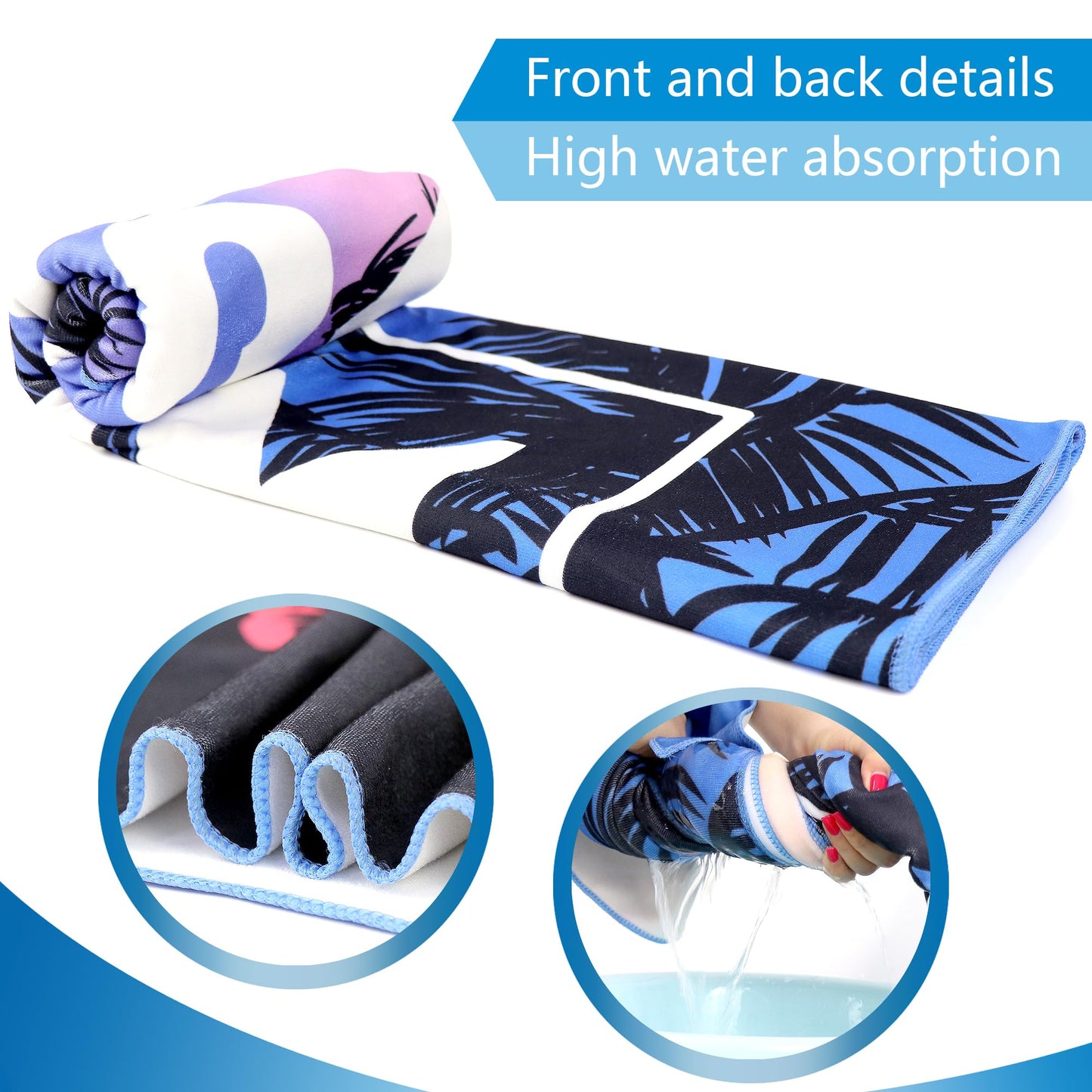 ZIOSINM Microfiber Beach Towels for Adults, 180 * 90cm Quick Dry Sand Free Oversized Extra Large Beach Towel for Beach, Swimming, Travel, Yoga, Gym