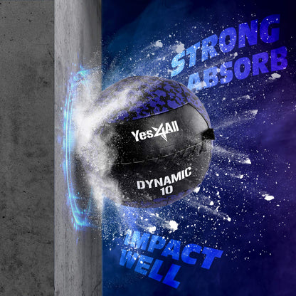 Yes4All P3JT 4.5 kg Dynamic Wall Ball/Soft Medicine Ball, Wall Med Ball for Full Body Workout and Strength Exercise, Camuflaje azul marino