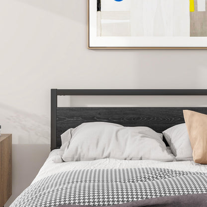 BOFENG 4ft6 Double Bed Frames with Wood Headboard,Heavy Duty Metal Platform Bed Frame Double Bed No Box Spring Needed,Mattress Foundation/Under Bed