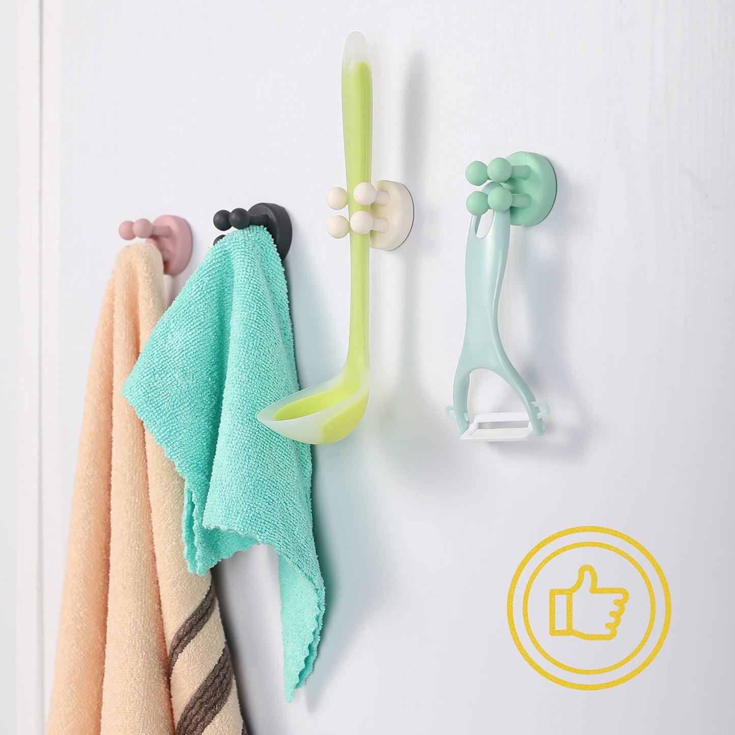 Silicone Toothbrush Holders Multi-Function Hook Razor holder Waterproof Self Adhesive Wall Mounted Single Hook for Wall or Glass for Hanging Bathroom