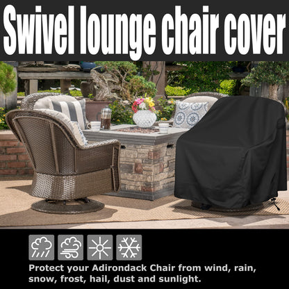 Outdoor Swivel Lounge Chair Cover 4 Pack, Fits 39" L 37" W 38" H Lawn Patio Chairs, 420D Tear-Resistant, UV Resistant, Waterproof for Furniture