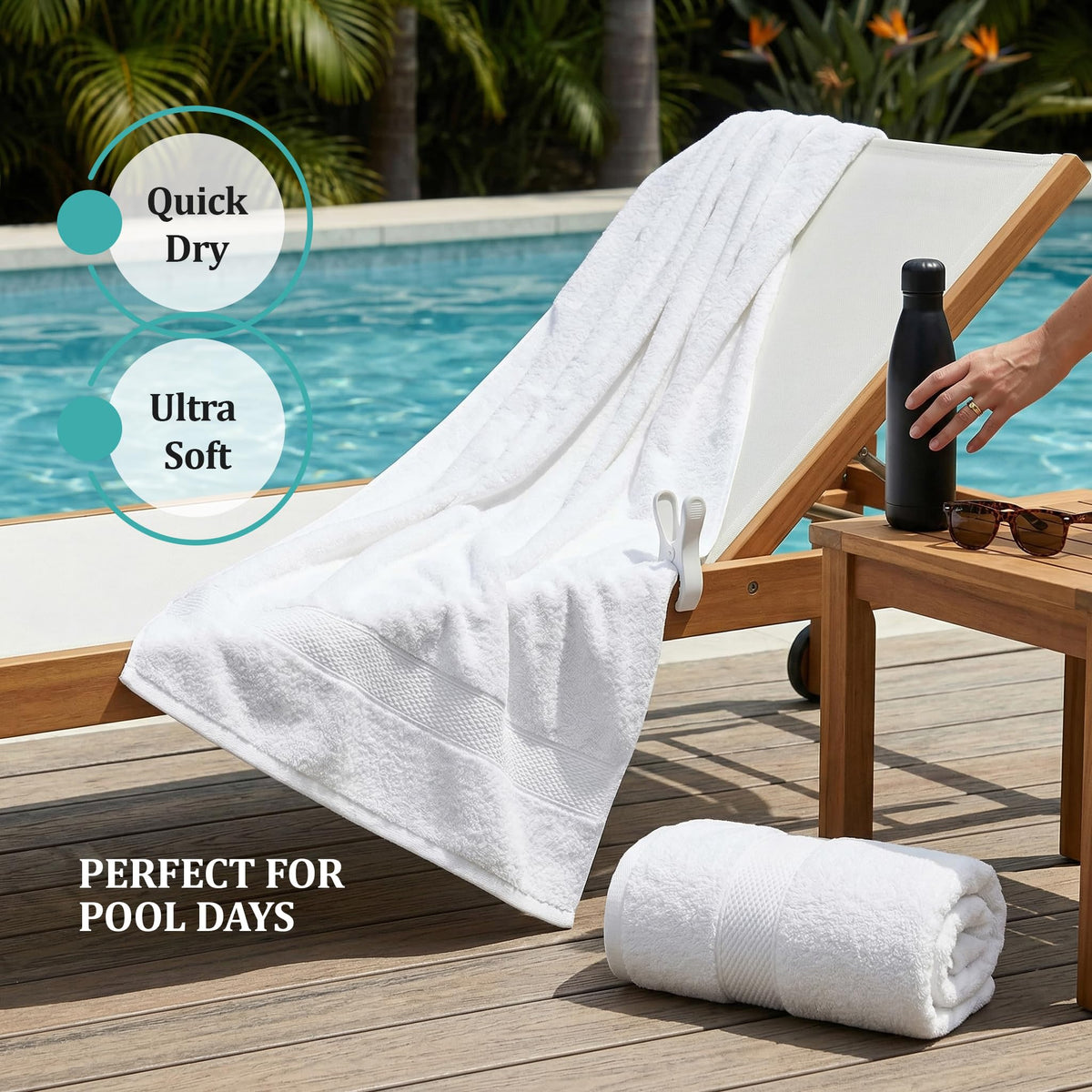 MistyMorning Extra Large Bath Sheets Pack of 2 Jumbo Size 90x180cm,100% Cotton 500GSM Super Soft & Highly Absorbent Quick Dry Luxury Bathroom