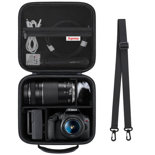 Supmay Hard Travel Case for Canon EOS 2000D / 4000D DSLR Camera/EOS R50 / R6 Mark II/ R100 / R50V / R8 / R7 / R10 Mirrorless Camera, Lens, Tripod with