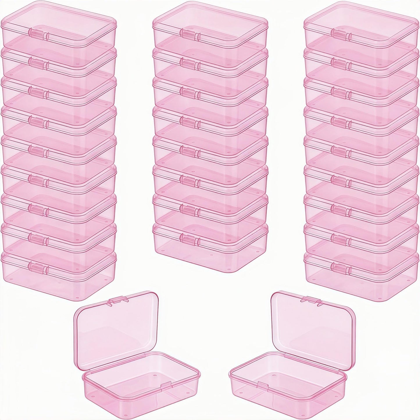 LJY Pink Bead organiser Boxes, 28 Pack, 3.3 x 2.2 x 1 in