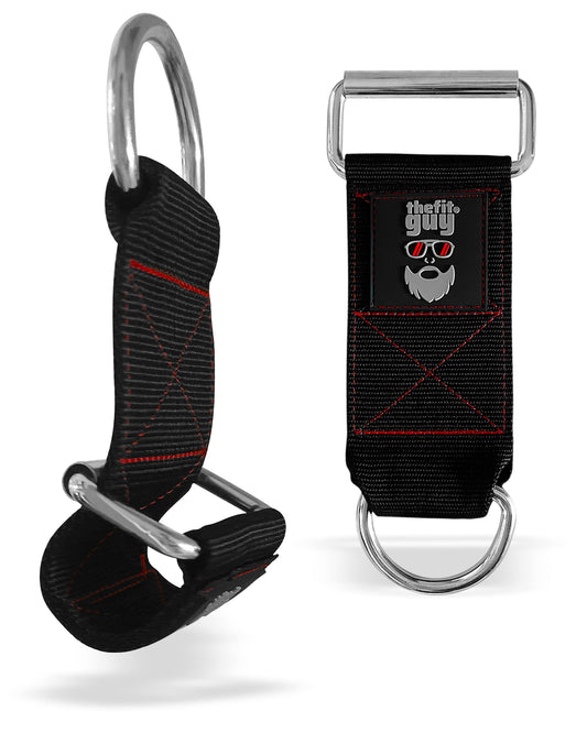 THEFITGUY Dumbbell & Barbell Loading Straps | Attachment Straps for Dips, Pullups, Squats | Ultra Strong, Heavy Duty & Secured | Attach any Dumbbell &
