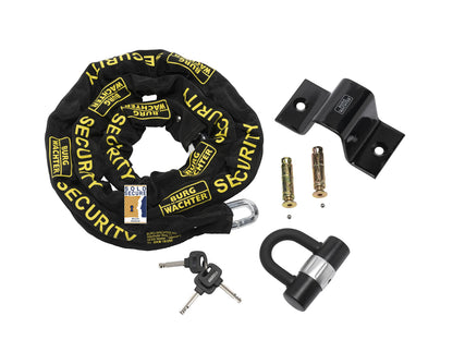 Burg-Wachter 2M Sold Secure Gold Bike Chain, Lock and Ground Anchor Kit,Black