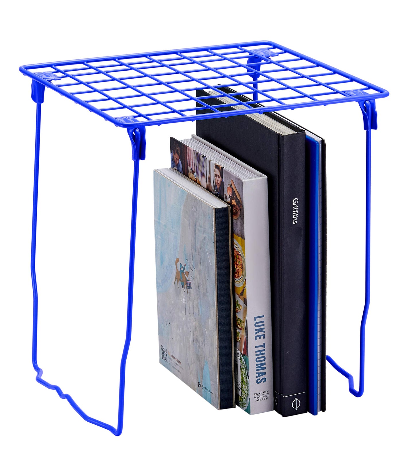 Lockermate Stac-A-Shelf Locker Shelf, Stackable Organizer, Extra Tall, Fits Standard Size School Lockers, Blue