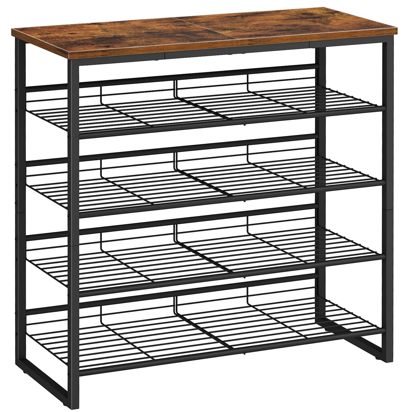 HOOBRO Shoe Rack, 5-Tier Shoe Organizer, Shoe Storage Shelves for 16-20 Pairs, Adjustable Metal Shelf, 75 x 29 x 75.2 cm, Industrial Shoe Stand for