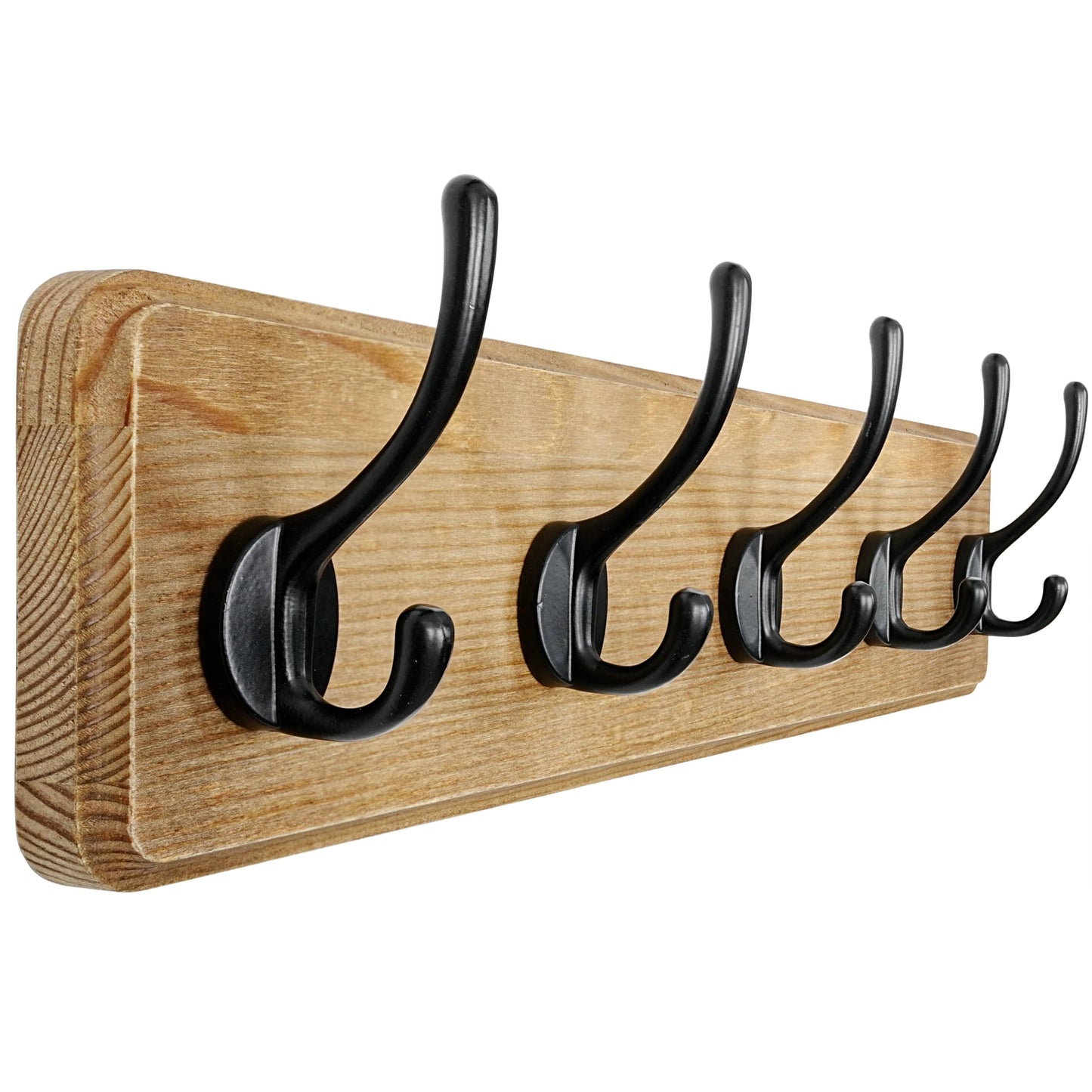 Dseap Coat Rack Wall: Patented, Heavy-Duty, 5-Double-Hooks Wooden Wall Mounted Coat Rack Coat Hanger Hook Rail for Winter Coats Hat Jacket Clothing