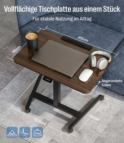 MAIDeSITe Fit Pro Over Bed Table with Wheels, Height Adjustable Desk