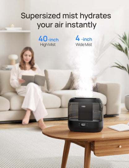 Dreo Smart Humidifier for Bedroom, 4L Cool Mist Humidifier for Home Baby, Humidity Sensor, Auto Mode, 32H Last, Oil Diffuser, 28dB Quiet Ultrasonic