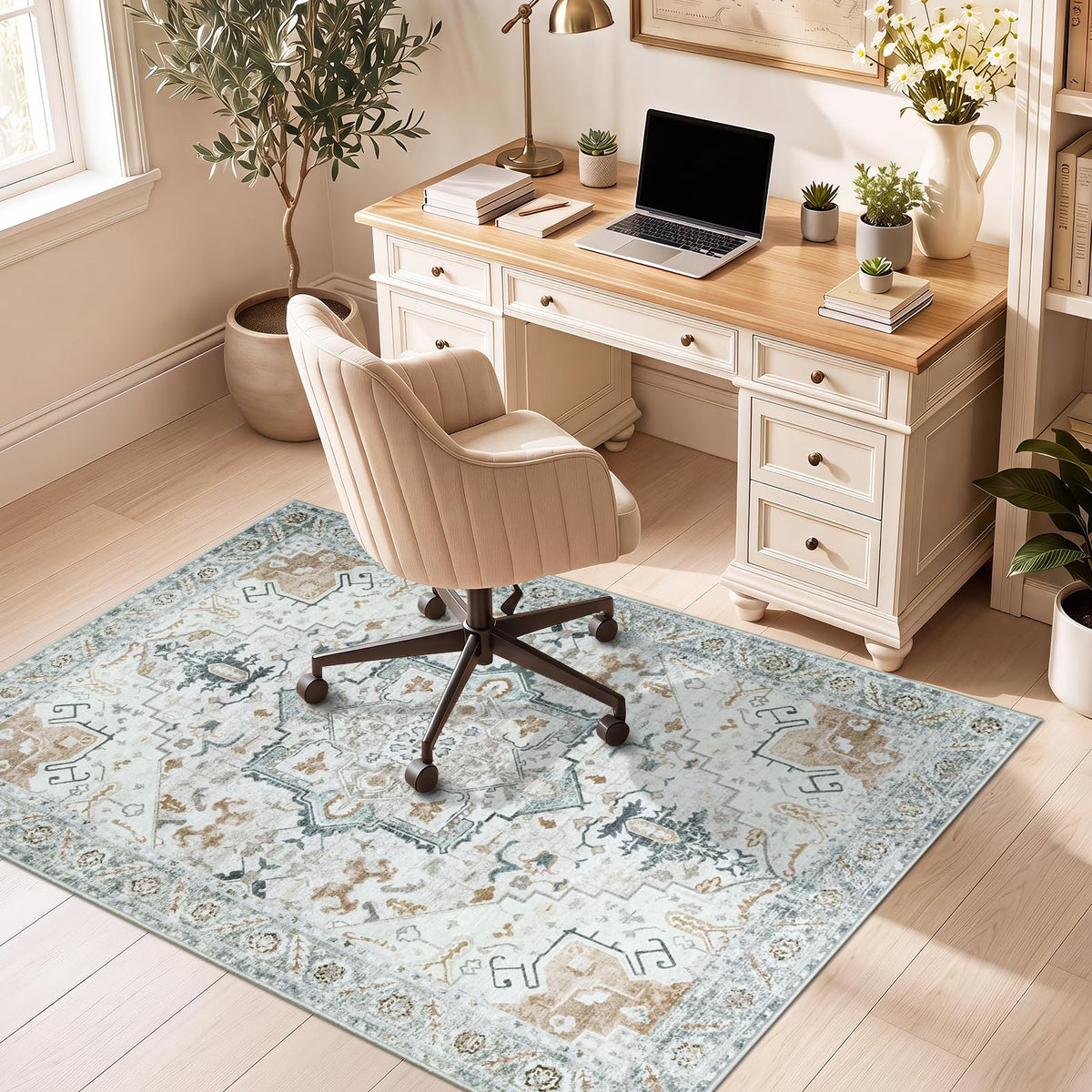 Famibay Office Chair Mat for Hardwood Floor 90x120cm Floor Protector for Office Chair Non Slip Rubber Computer Desk Chair Mat for Hard Floor Washable