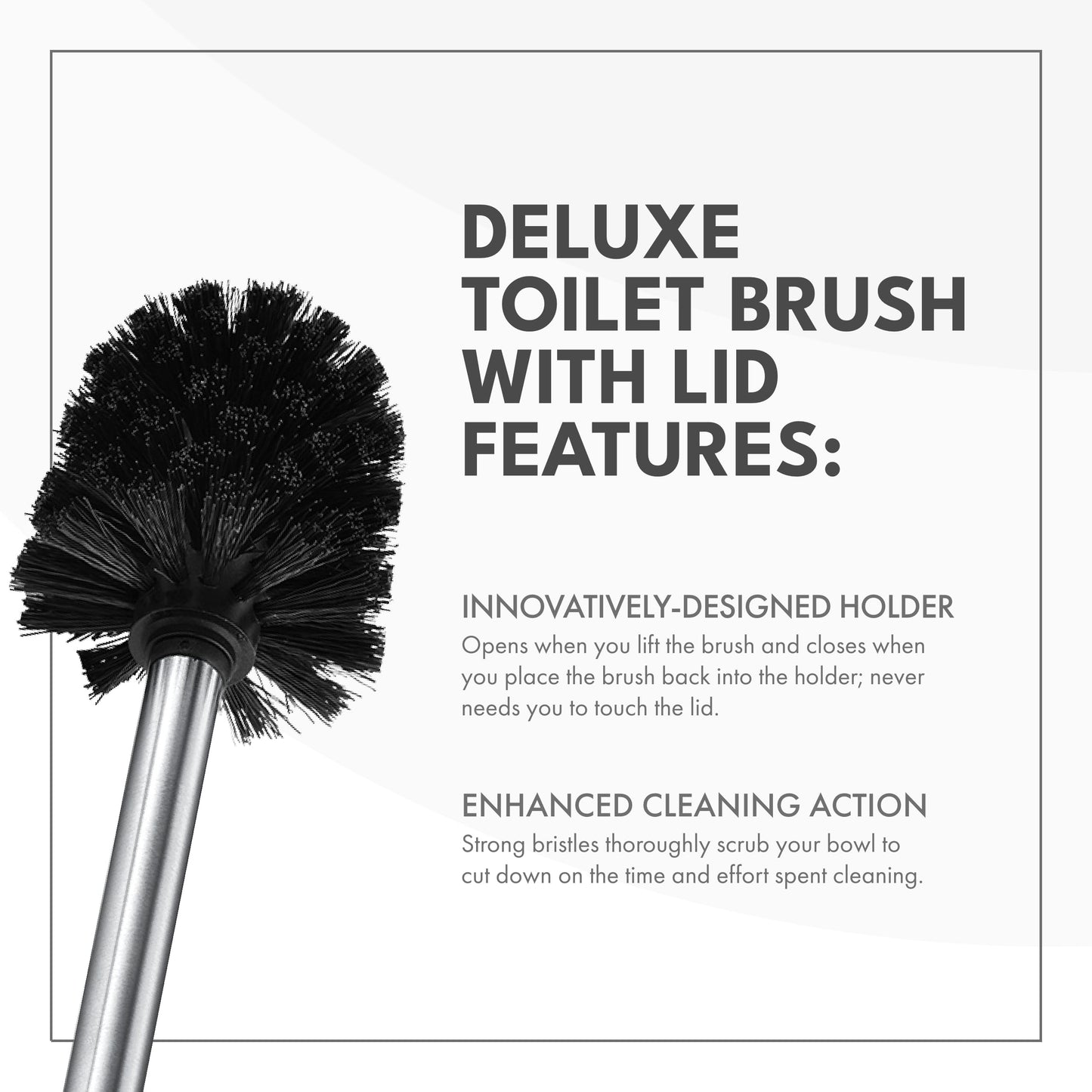 ToiletTree Products Deluxe Toilet Brush with Lid, White
