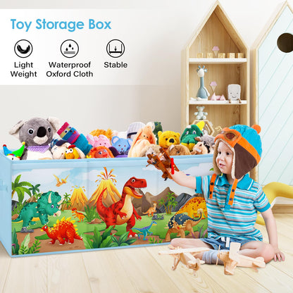 Decalsweet Extra Large Kids Toy Storage Box with Lid,Foldable Oxford Toy Storage Organizer Box for Boys-96?32?40cm-Lightweight Toy Chest with Handles