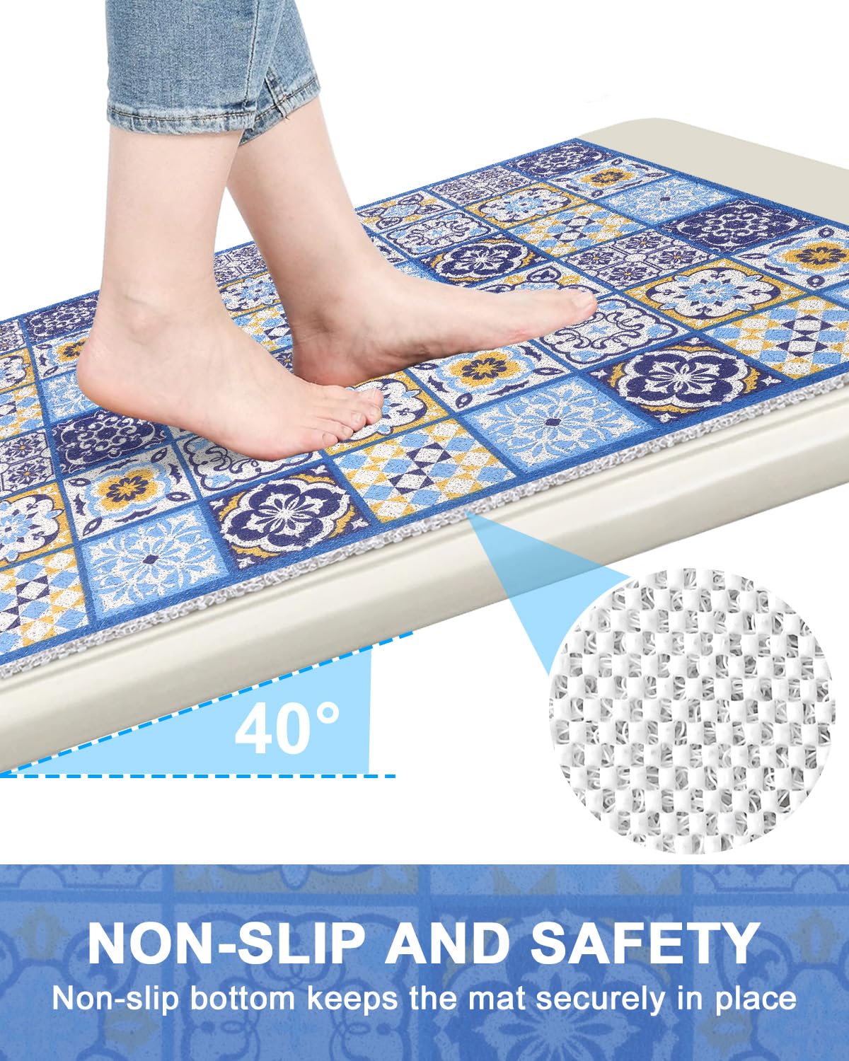Extra Large Shower Mat Non Slip Anti Mould for Elderly: 80x120cm Quick Drain Loofah Shower Mats for Inside Shower