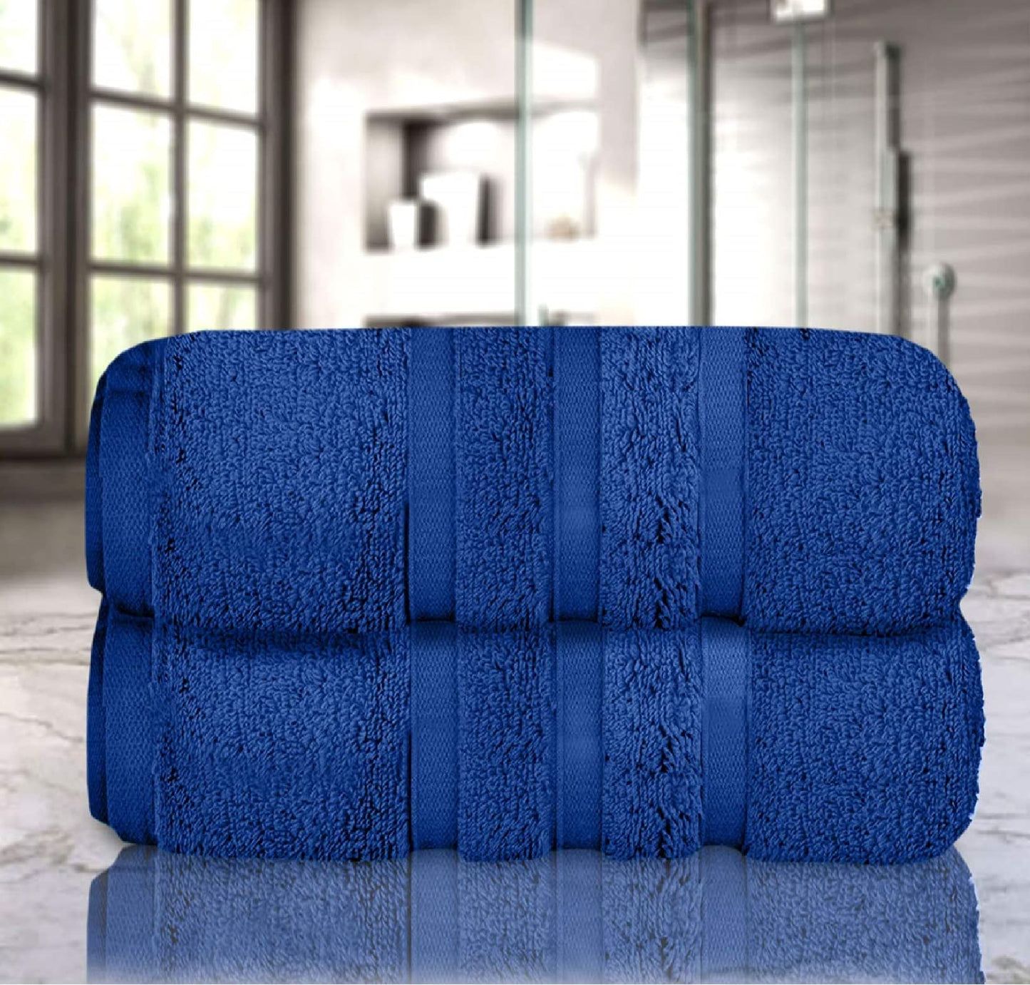 Uk Furniture 2 Pack Extra Large|95x200cm| Super Jumbo Bath Sheet Towels100% Egyptian Cotton 700GSM Super Soft Towel Set. (Blue)