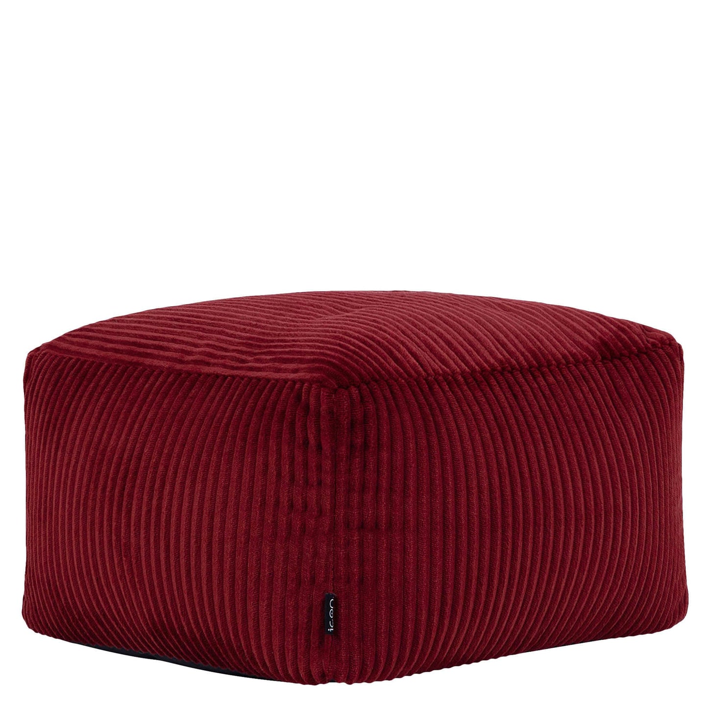 icon Amara Small Cord Bean Bag Footstool with Filling Included, Burgundy