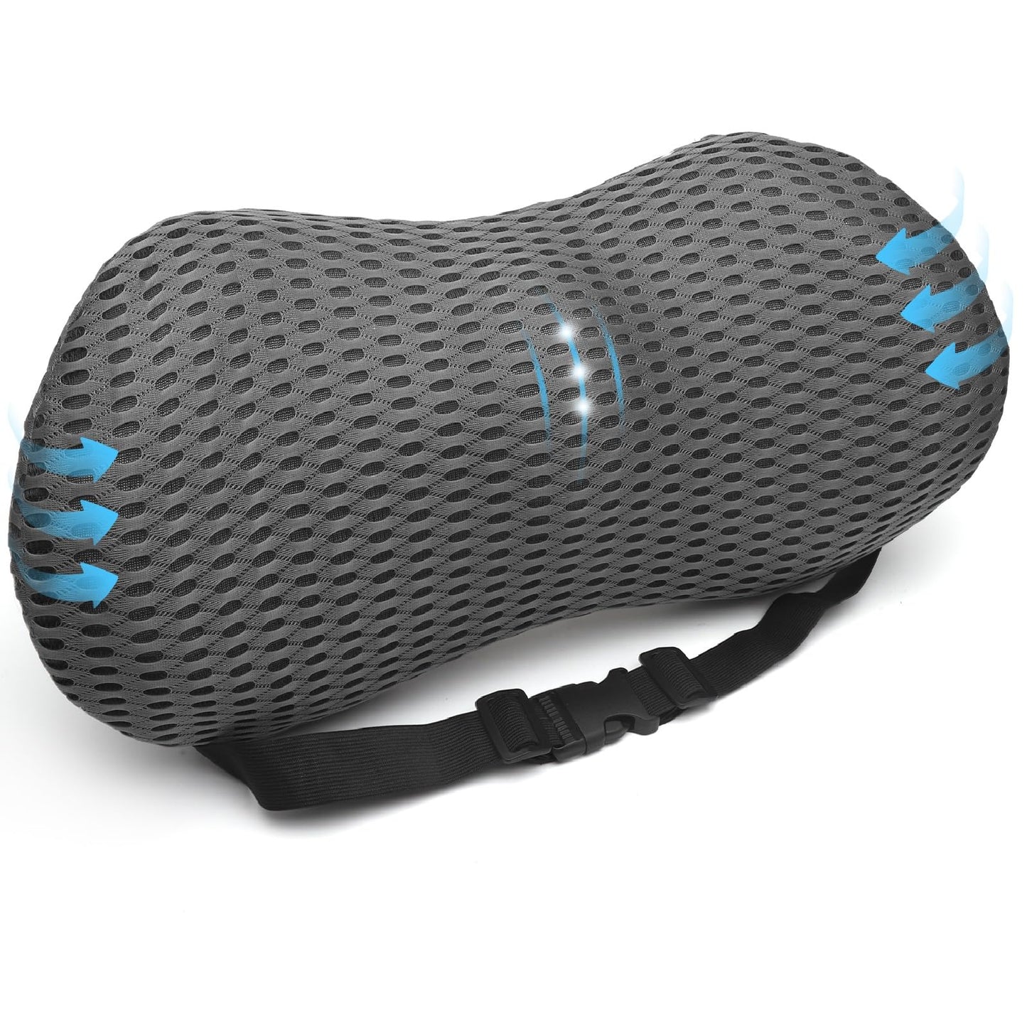 DAWRIS Lumbar Support Memory Foam Pillow, Lumber Support Cushions with Detachable Elastic Strap for Car Office Chair