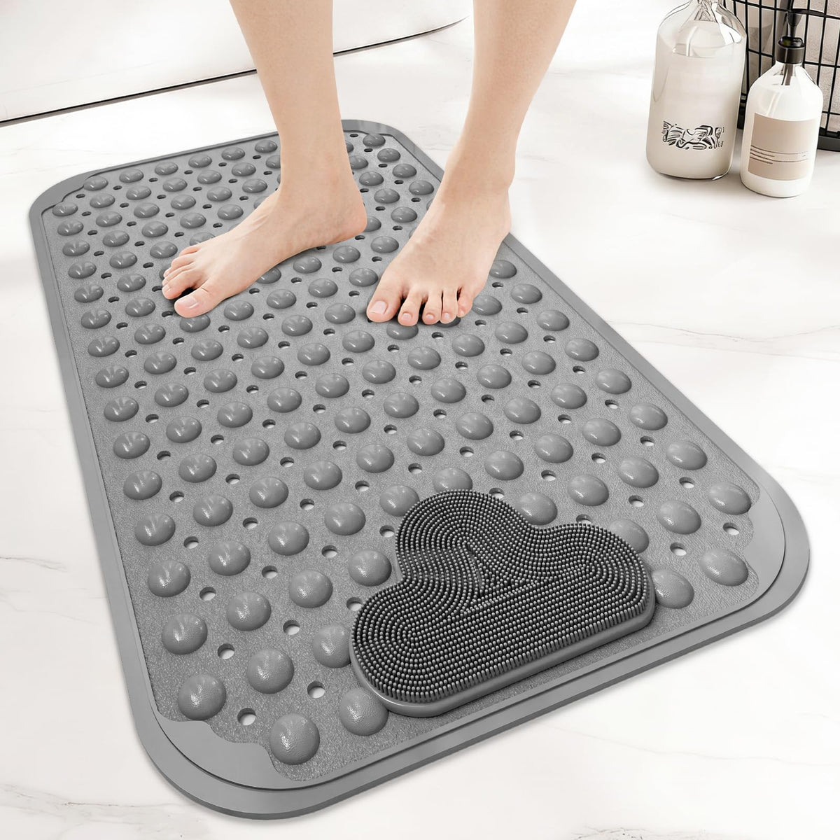 Venuso Shower Mat Non Slip Anti Mould, 70 * 40 cm Non Slip Bath Mat with Foot Massage Area