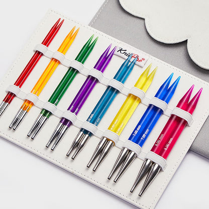 KnitPro Interchangeable Circular Knitting Needle Tips Deluxe Set, Trendz, 3.50-8.00mm, Grey, 26-50620