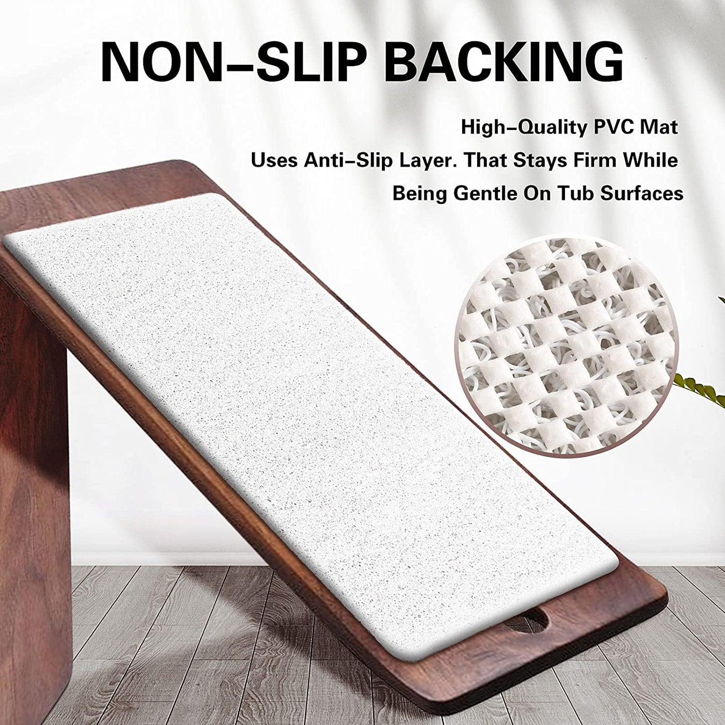 Bingobang Bath Mats Non Slip,Shower Mat Rubber 60x40cm,Extra Soft Anti-Mould, Machine-Washable,For Bathroom Floor,Bathtub(White)