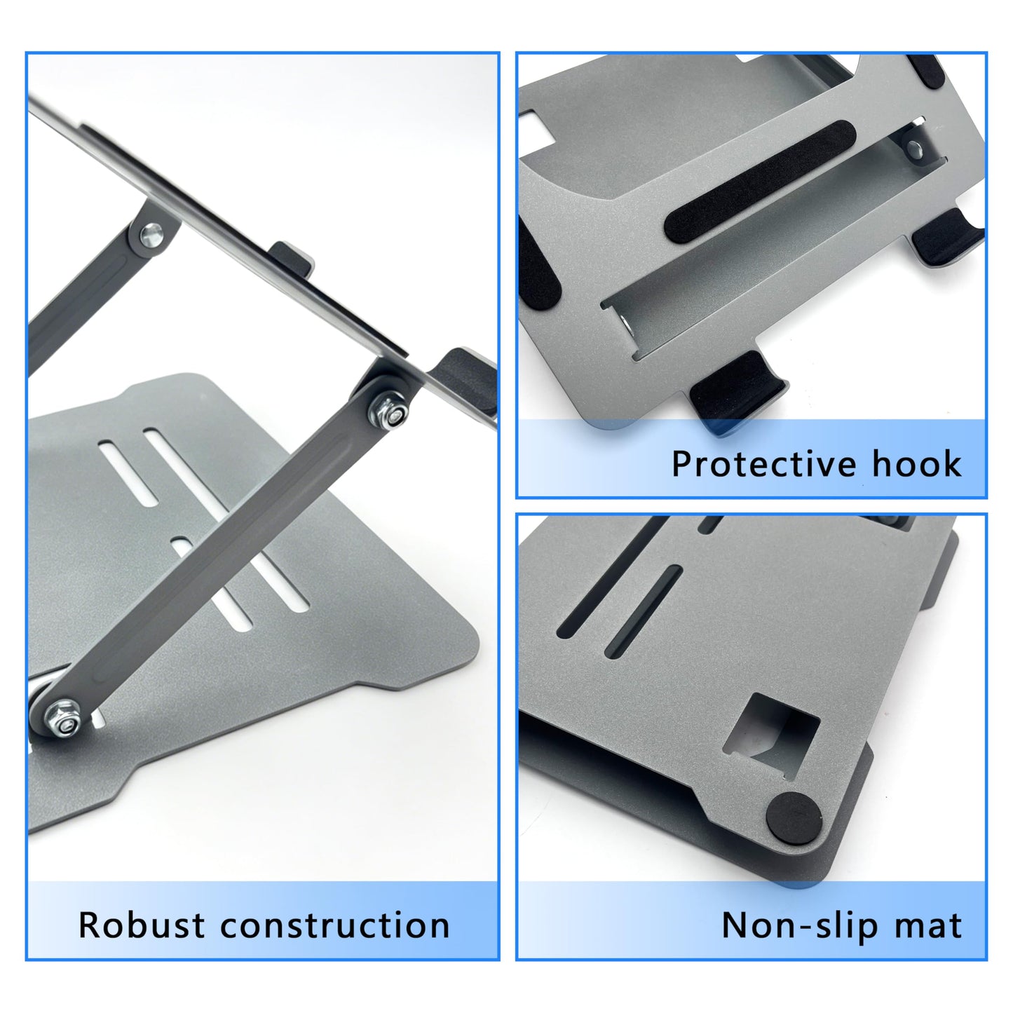 AiTodos® Adjustable Laptop Stand, Height Angle Omnidirectional Riser 10-17"