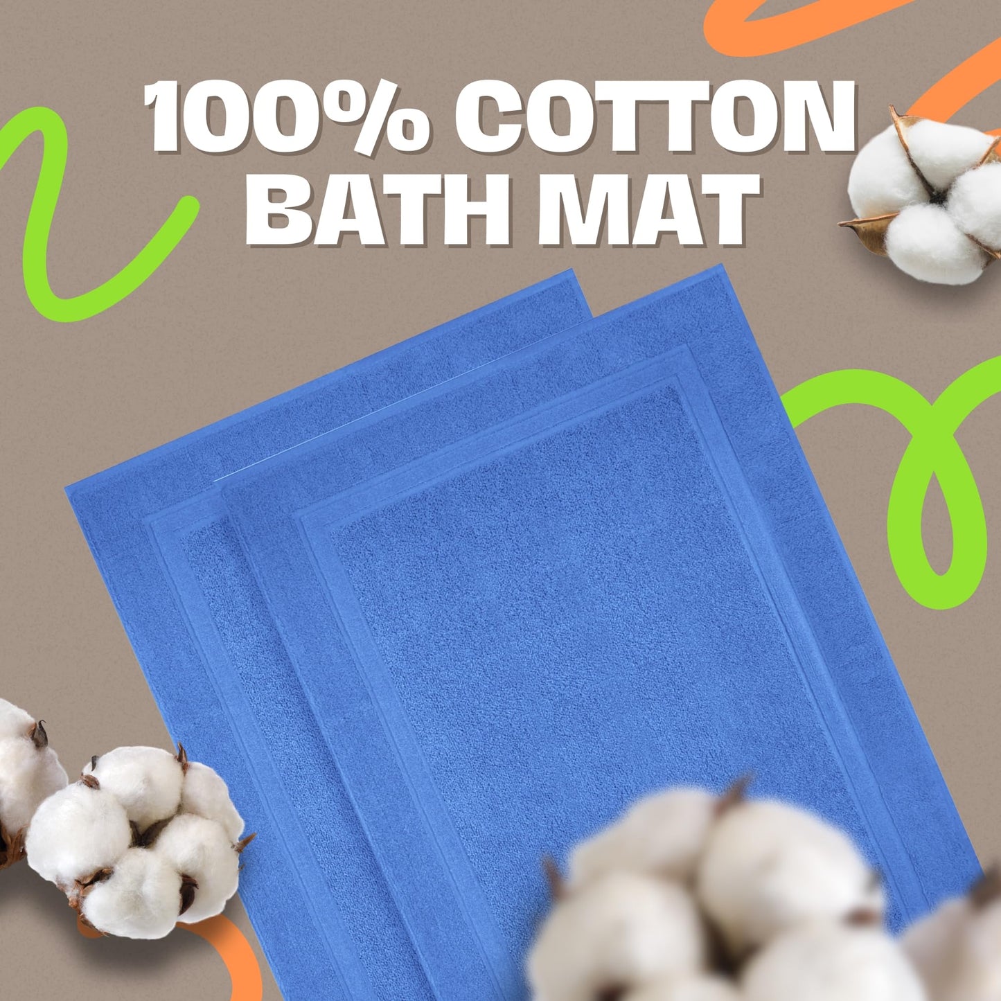 Infinitee Xclusives Cotton Bath Mat (86 x 55 cm) - Bathroom Mat - 2-Pack