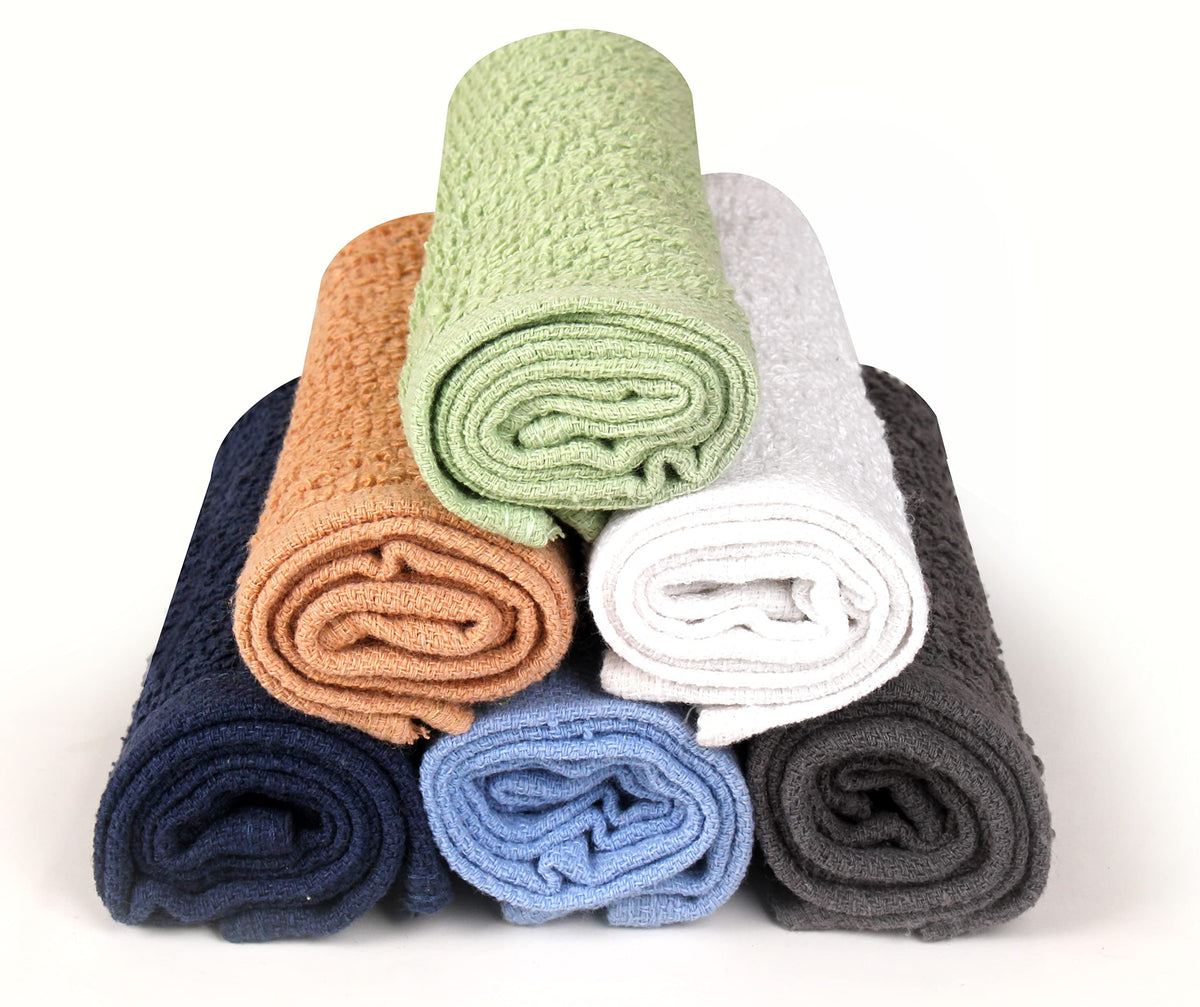 Towel and Linen Mart 100% Cotton - Wash Cloth Set - Pack of 24, Flannel Face Cloths, Highly Absorbent and Soft Feel Fingertip Towels Multi