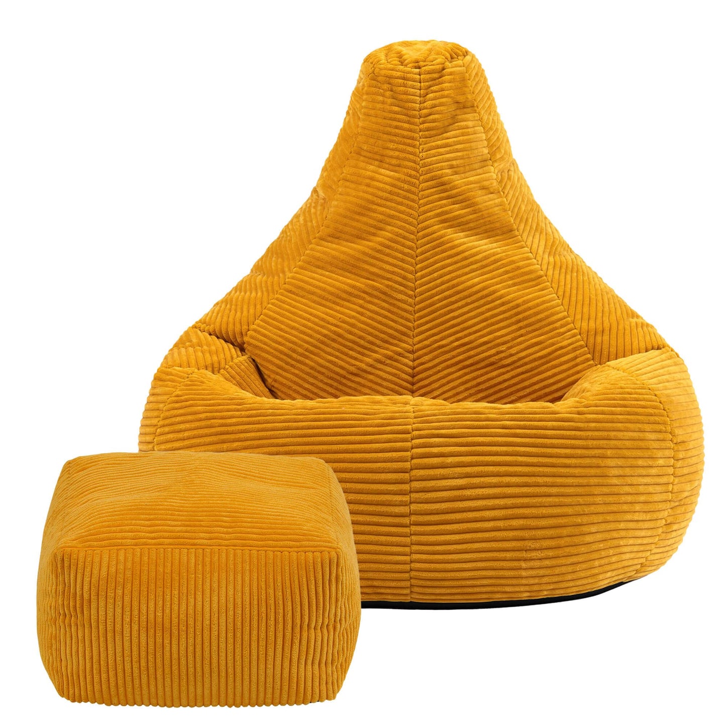 icon Dalton Cord Bean Bag & Footstool with Filling Included, Yellow