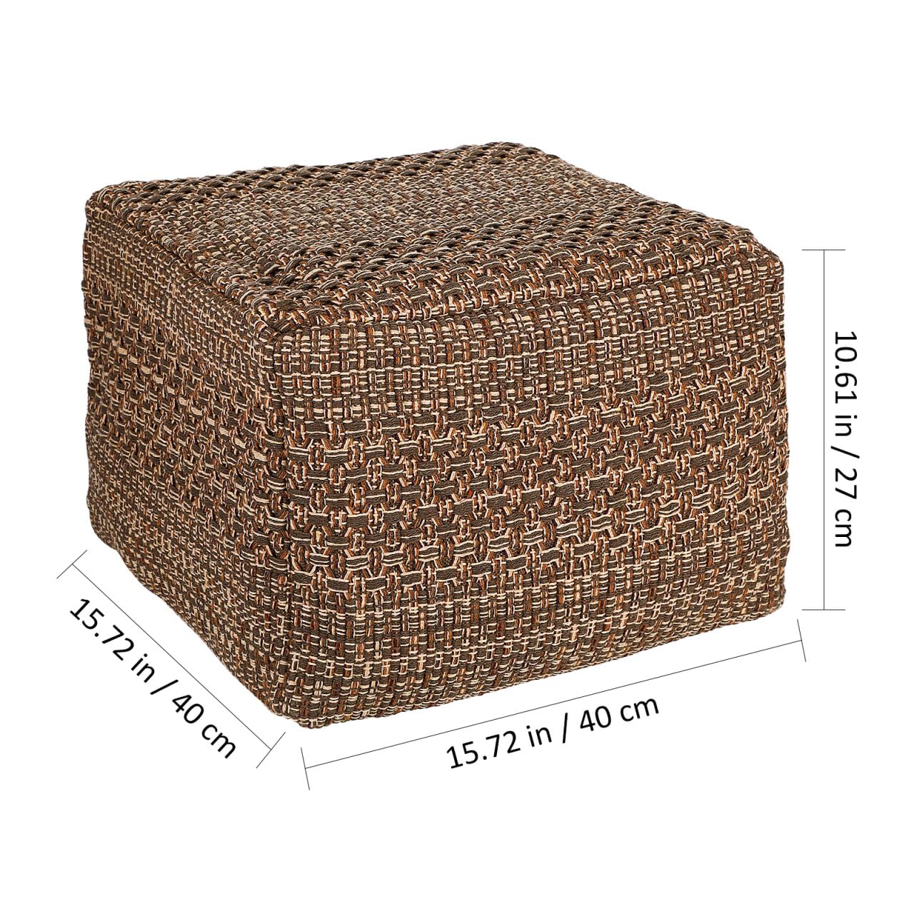 CAXUSD Tatami Floor Cushion Cover Thick Cotton Linen Square Seat Cover Indoor Seats Mat for Meditation Japanese Home Decor Woven Pouffe Cushion 15.75