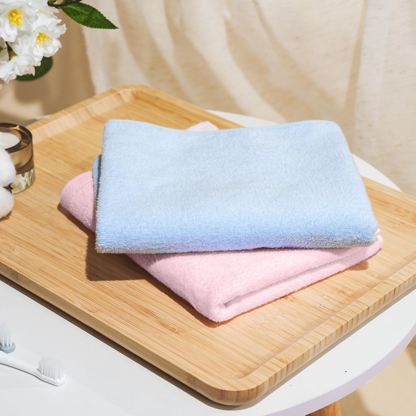 VIE TRIOMPHE 2 Pack Guest Face Hand Towels for Couples, Luxury Bathroom Towel Set
