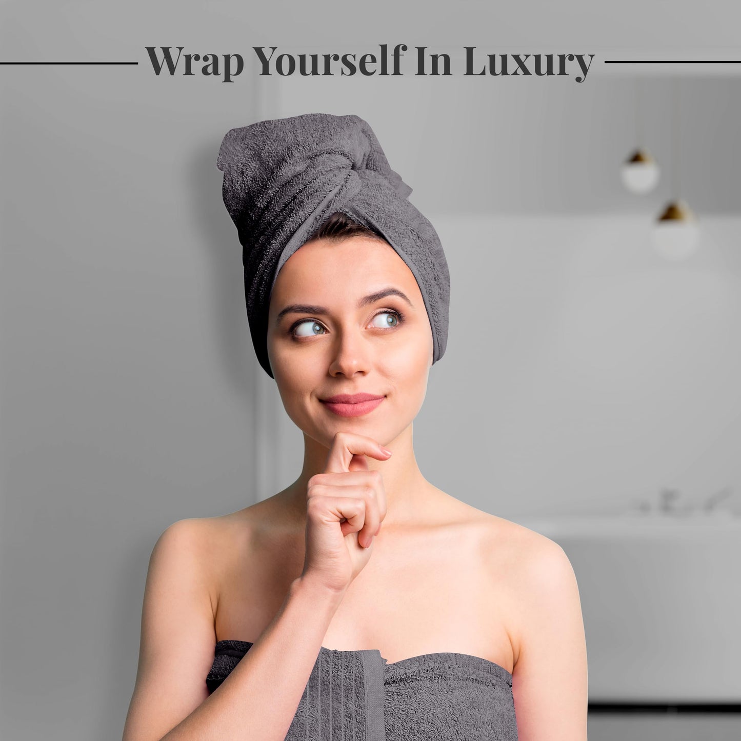 Tens Towels 8 Piece Towels Set, 2 Extra Large Bath Towels, 2 Hand Towels, 4 Washcloths, 100% Cotton, Lighter Weight, Quicker to Dry, Super Absorbent