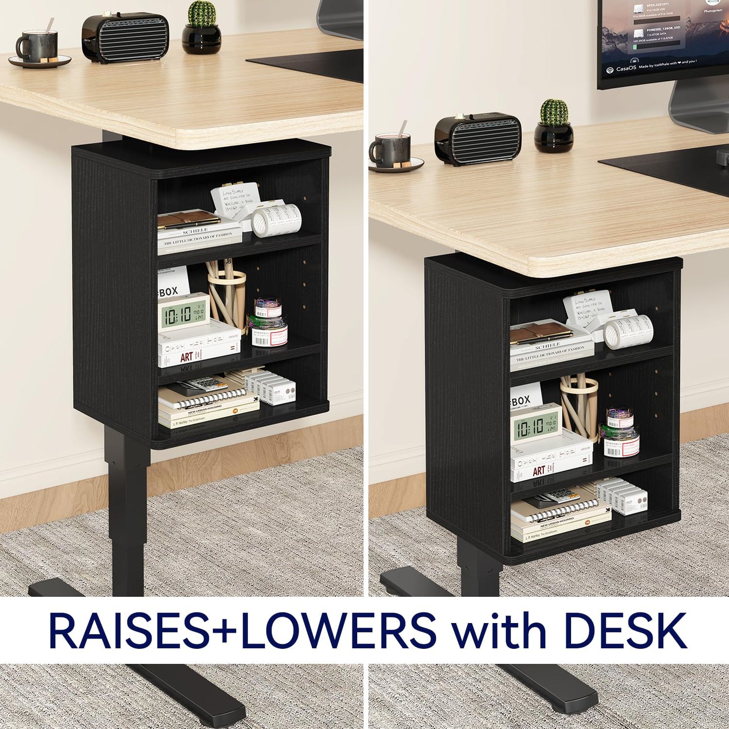 IBUYKE Under Desk Storage Cabinet Clamp on Desk Legs Shelf UTMZ012B