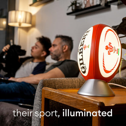 Gilbert Rugby Ball Night Light - Wales WRU Licensed, Adults & Kids, Bedroom Lamp