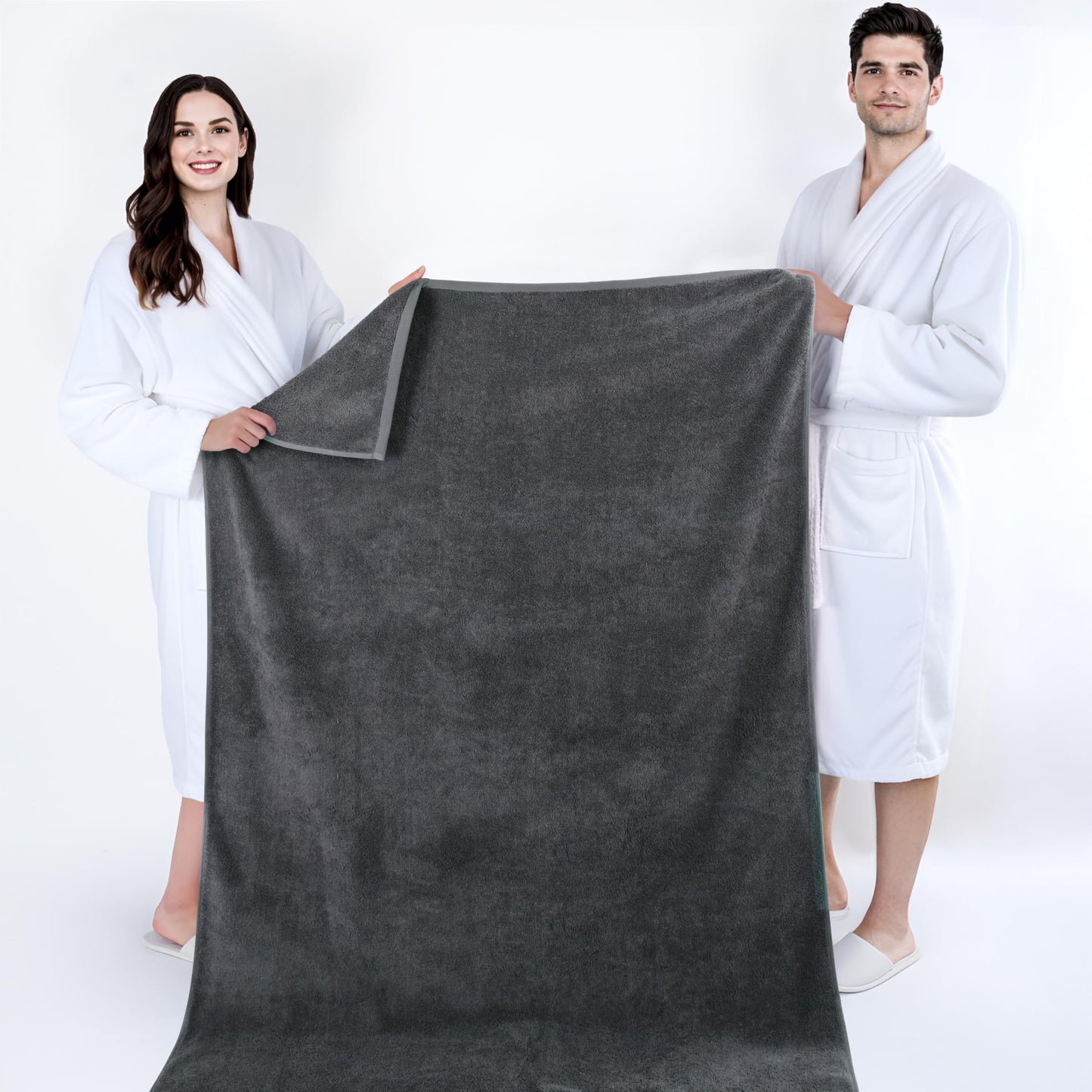 Cotton Paradise 100% Cotton 40x80 Oversized Bath Sheet, Extra Large Turkish Bath Towels for Bathroom, Dark Gray Bathsheet