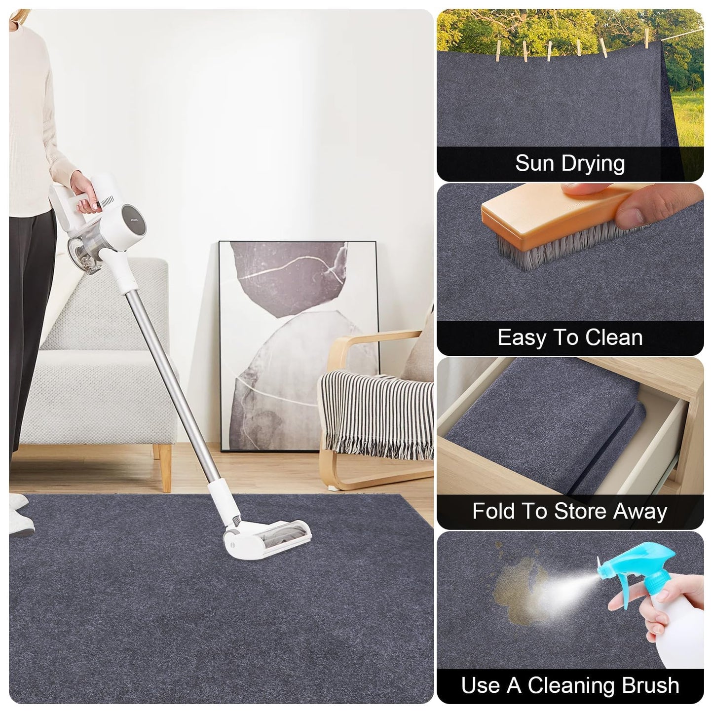 SINBLUE Square Hot Tub Flooring Mat 7.5 x 7.5 FT Inflatable Floor Protector